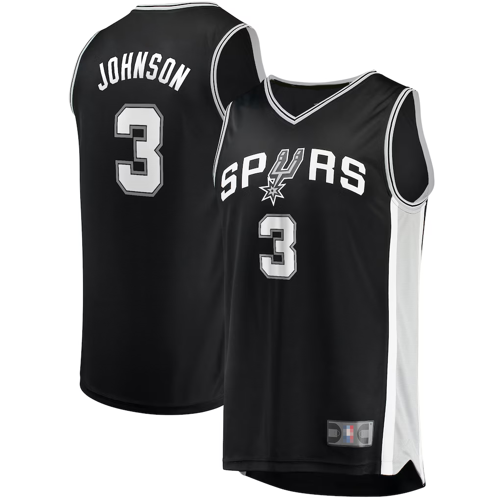 tocy SA.Spurs #3 Keldon Johnson Fanatics Black Fast Break Replica Jerseys - Icon Edition