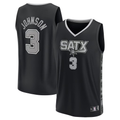 tocy SA.Spurs #3 Keldon Johnson Fanatics Black Fast Break Replica Player Jerseys - Statement Edition
