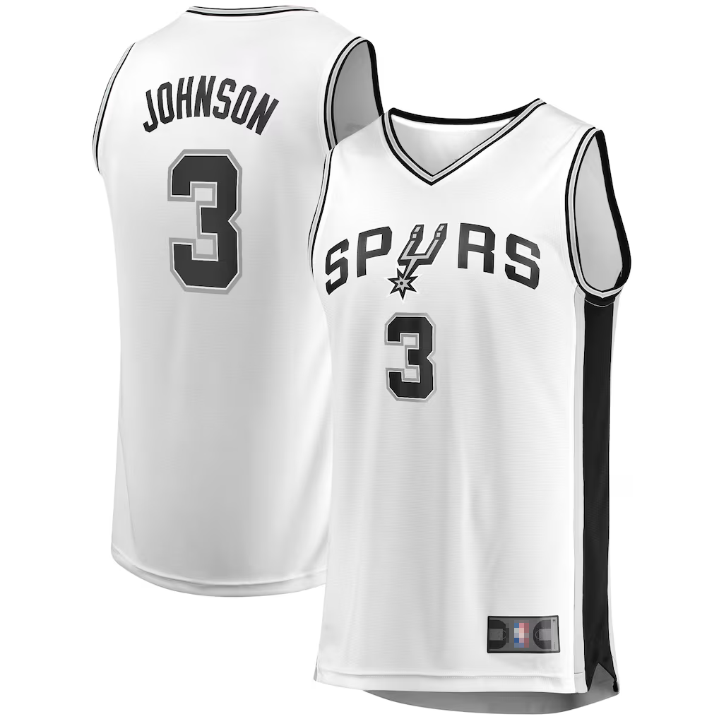 tocy SA.Spurs #3 Keldon Johnson Fanatics White Fast Break Association Jerseys