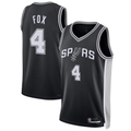 tocy SA.Spurs #4 De'Aaron Fox Black Swingman Player Jerseys - Icon Edition