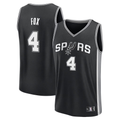 tocy SA.Spurs #4 De'Aaron Fox Fanatics Black Fast Break Replica Player Jerseys - Icon Edition