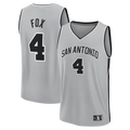 tocy SA.Spurs #4 De'Aaron Fox Fanatics Silver Fast Break Jerseys - Statement Edition