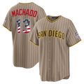 tocy SD.Padres #13 Manny Machado Sand USA 250 Fourth of July Alternate Stadium Jersey