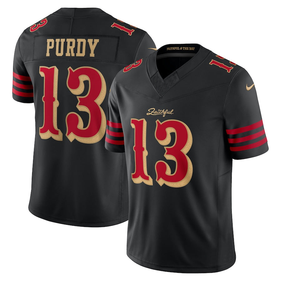 tocy SF.49ers #13 Brock Purdy Player Rivalries Vapor Limited Black Stitched Jerseys