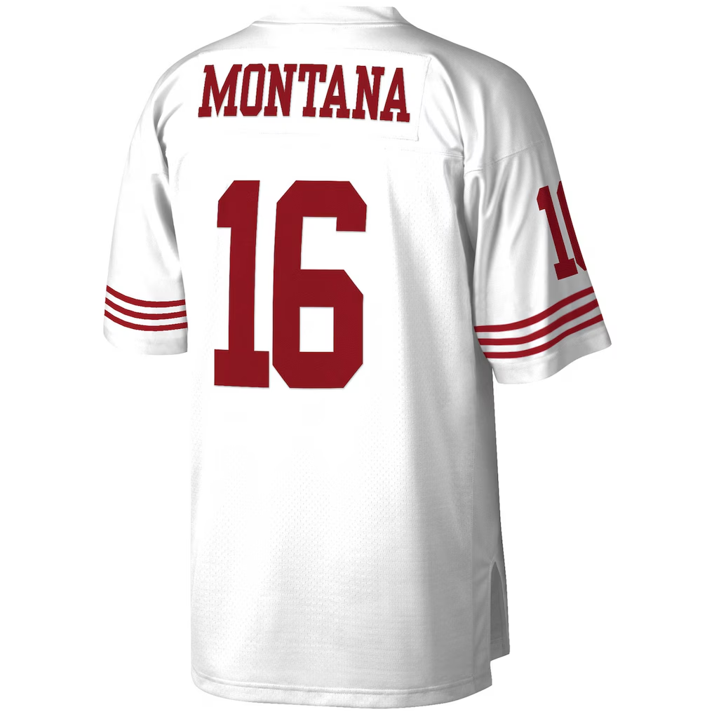 tocy SF.49ers #16 Joe Montana Mitchell & Ness White 1990 Legacy Replica Stitched Jerseys