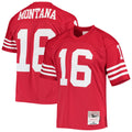 tocy SF.49ers #16 Joe Montana Player Mitchell & Ness Legacy Replica Scarlet Stitched Jerseys