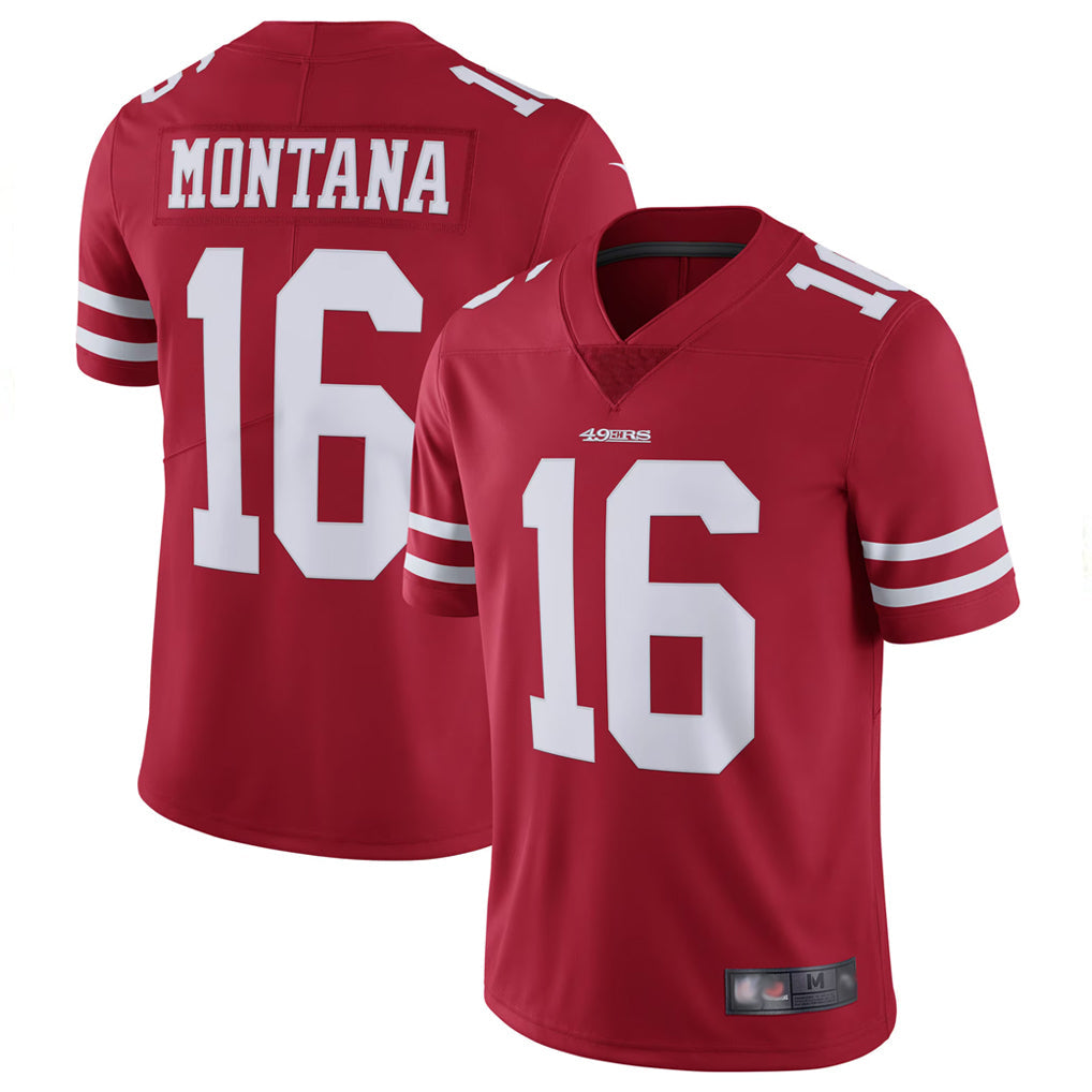 tocy SF.49ers #16 Joe Montana Player Vapor Untouchable Limited Throwback Stitched Jerseys