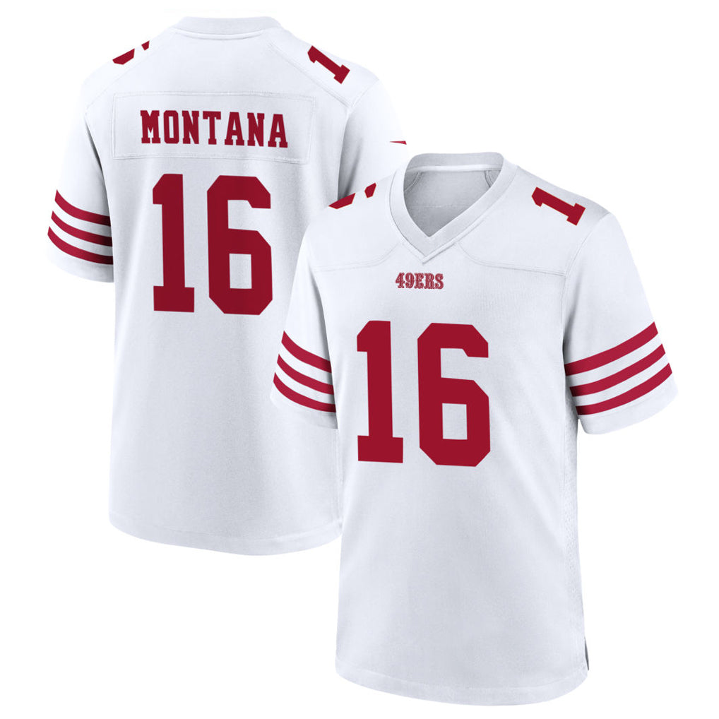 tocy SF.49ers #16 Joe Montana Player White Home Game Stitched Jerseys