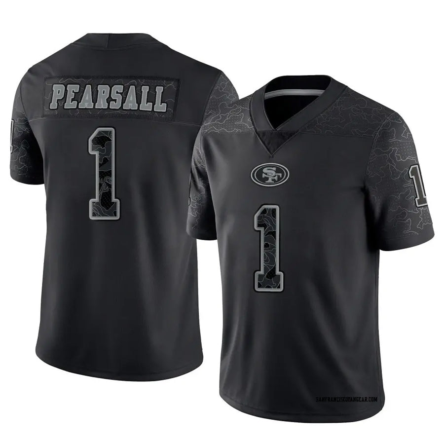 tocy SF.49ers #1 Ricky Pearsall Player Black RFLCTV Limited Stitched Jerseys