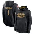 tocy SF.49ers #1 Ricky Pearsall Player Black Salute To Service Hoodie Player Stitched Jerseys