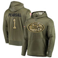 tocy SF.49ers #1 Ricky Pearsall Player Salute To Service Olive Hoodie Player Stitched Jerseys