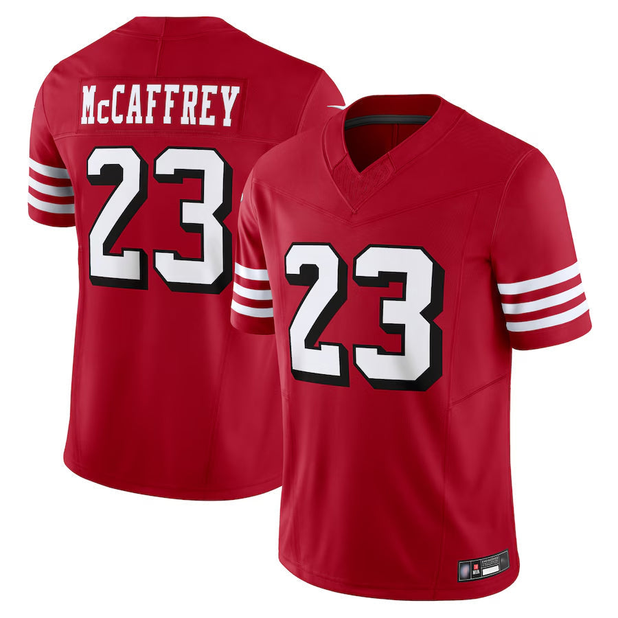 tocy SF.49ers #23 Christian McCaffrey Player Scarlet Vapor F.U.S.E. Limited Stitched Jerseys