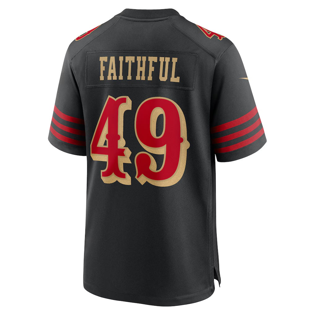 tocy SF.49ers #49 The Faithful Black 2025 Rivalries Collection Game Stitched Jerseys