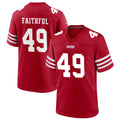 tocy SF.49ers #49 The Faithful Player Scarlet Home Game Football Jerseys