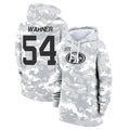 tocy SF.49ers #54 Fred Warner Player Arctic Camo Salute to Service Hoodies Stitched Jerseys