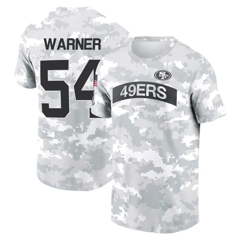 tocy SF.49ers #54 Fred Warner Player Salute to Service Hoodies & T-Shirts Stitched Jerseys