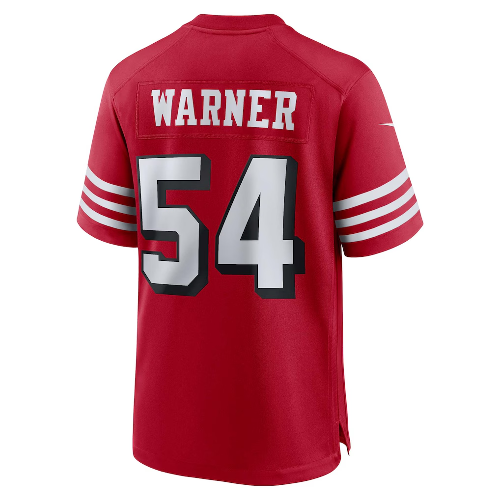 tocy SF.49ers #54 Fred Warner Scarlet Alternate Game Stitched Jerseys