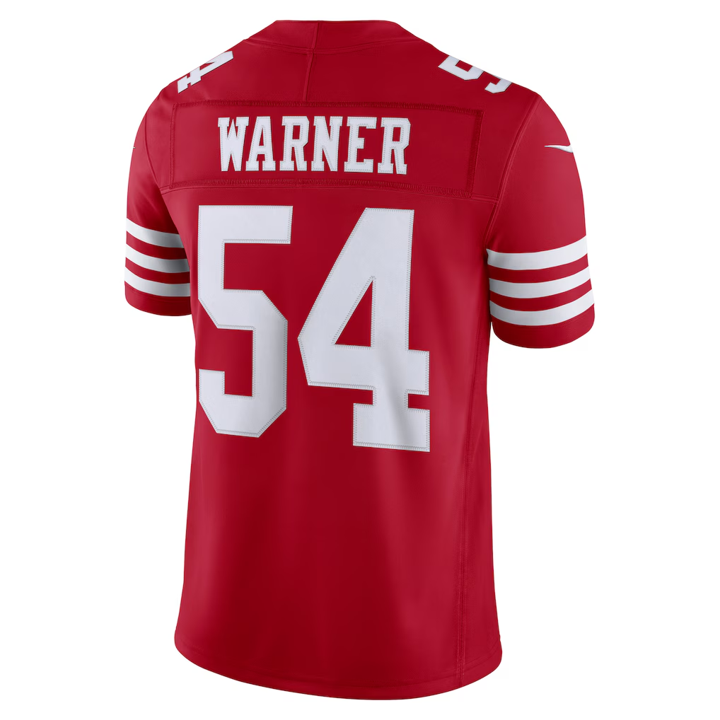 tocy SF.49ers #54 Fred Warner Scarlet Team Vapor F.U.S.E. Stitched Limited Jerseys