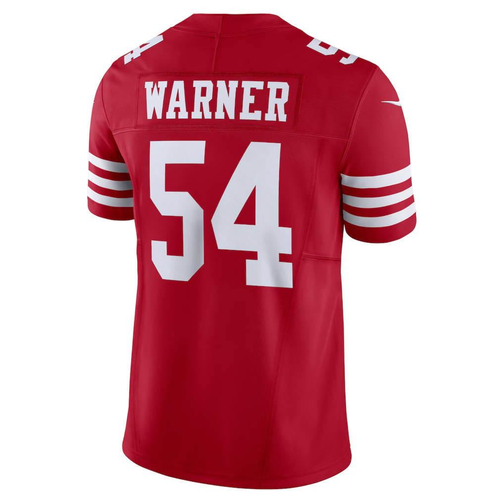 tocy SF.49ers #54 Fred Warner Scarlet Vapor F.U.S.E. Limited Stitched Jerseys
