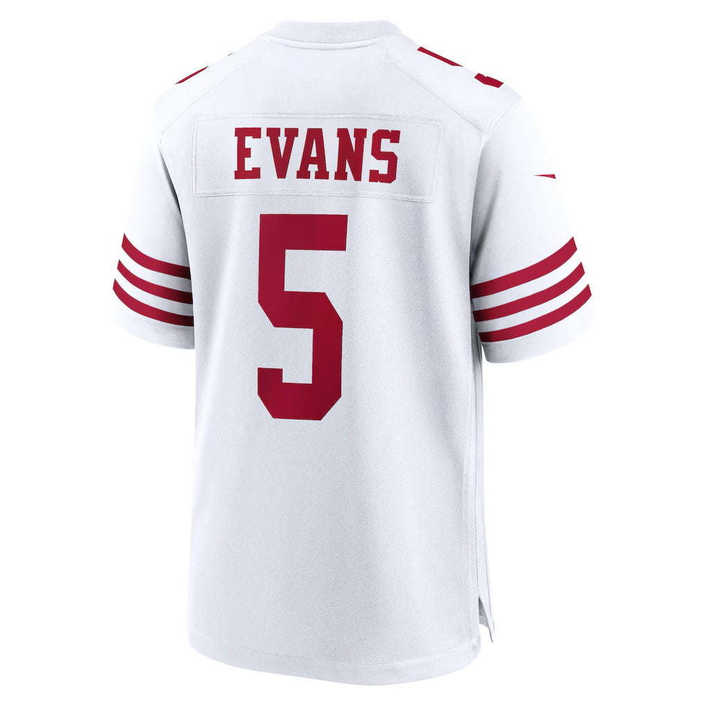 tocy SF.49ers #5 Mike Evans White Game Stitched Jerseys