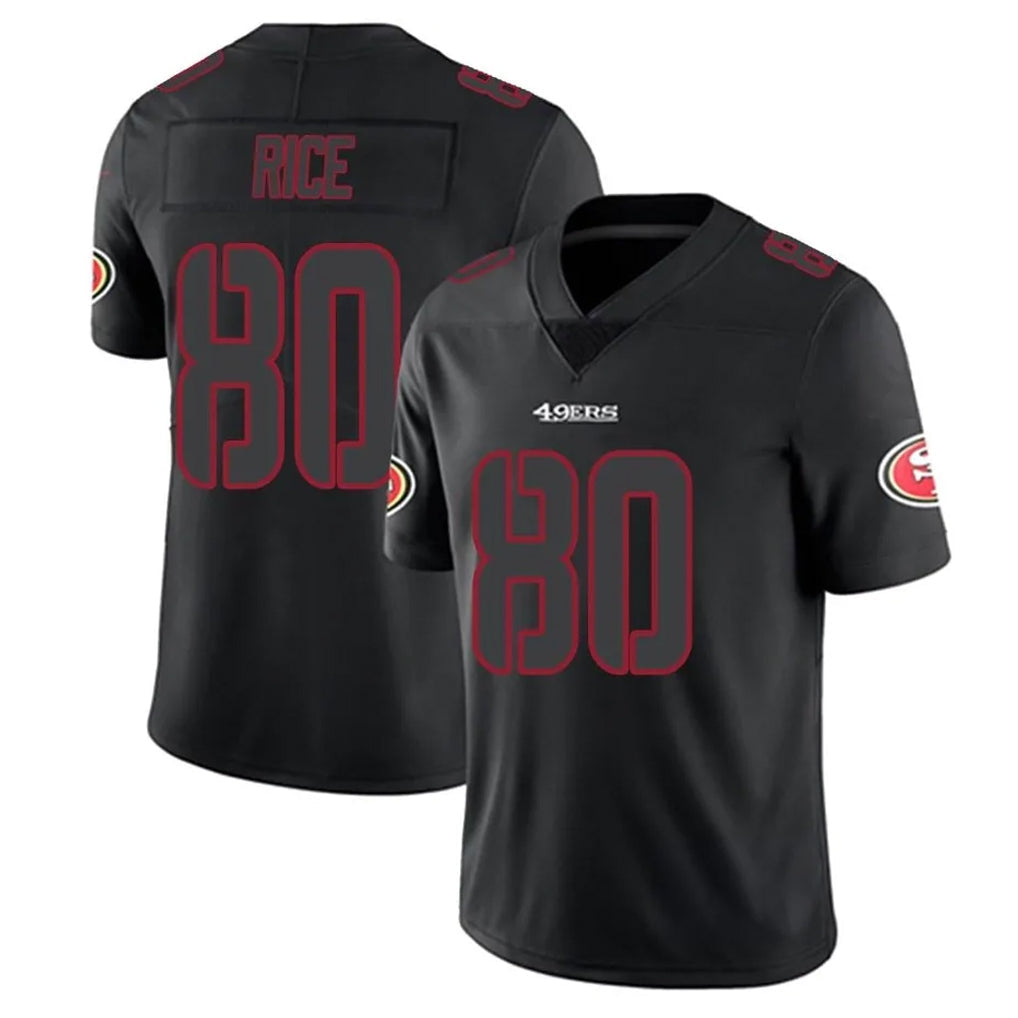 tocy SF.49ers #80 Jerry Rice Player Black Limited Rush Impact Stitched Jerseys