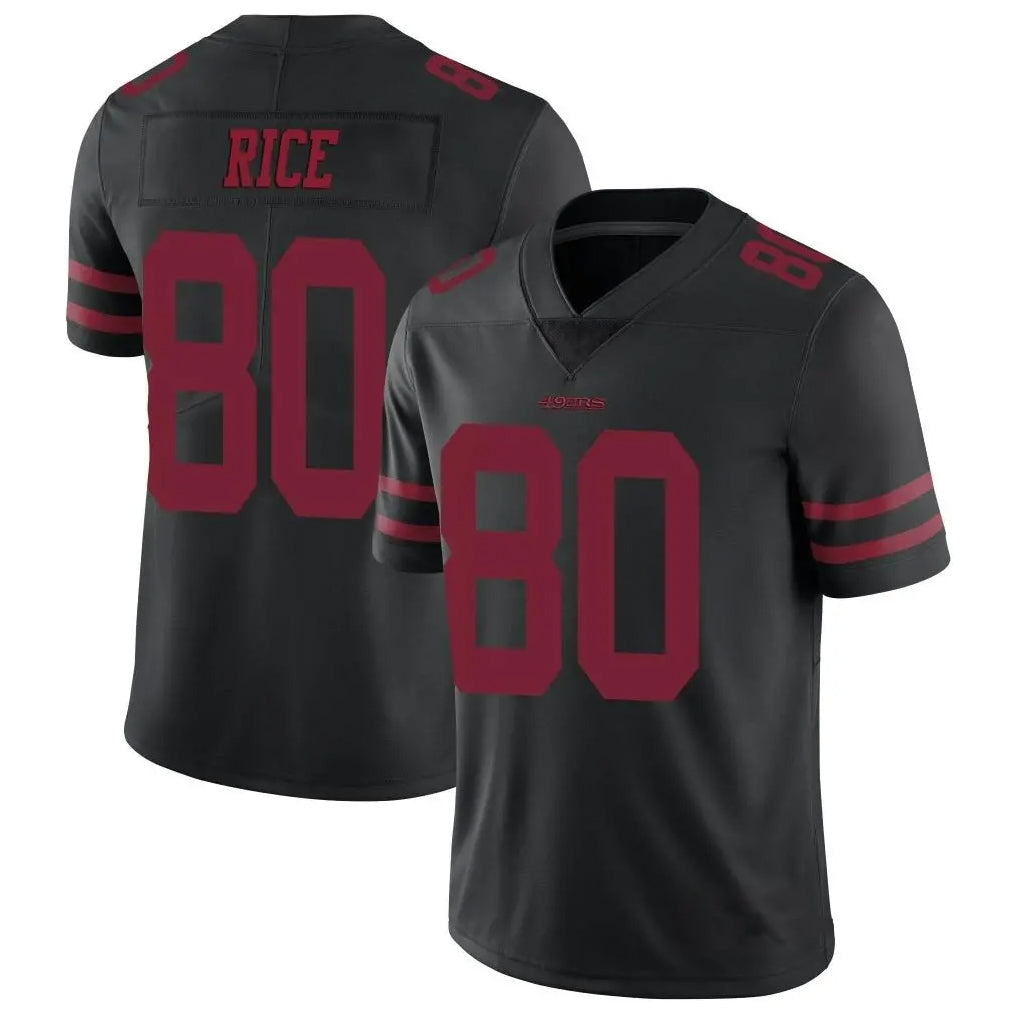 tocy SF.49ers #80 Jerry Rice Player Black Vapor Untouchable Limited Throwback Stitched Jerseys