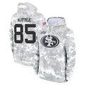 tocy SF.49ers #85 George Kittle Player Arctic Camo Salute to Service Hoodies Stitched Jerseys