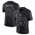 tocy SF.49ers #85 George Kittle Player Black RFLCTV Limited Stitched Jerseys
