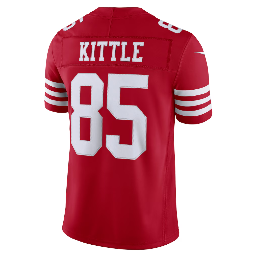tocy SF.49ers #85 George Kittle Scarlet Team Vapor F.U.S.E. Stitched Limited Jerseys