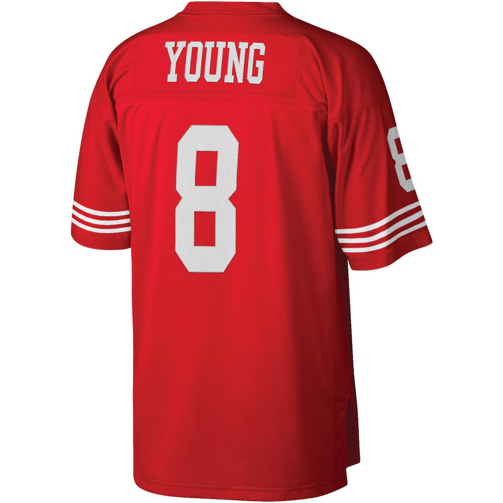tocy SF.49ers #8 Steve Young Mitchell & Ness Scarlet Legacy Replica Stitched Jerseys