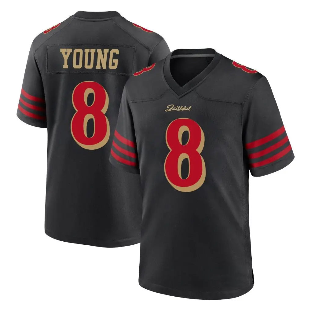 tocy SF.49ers #8 Steve Young Player Black Rivalries Collection Game Stitched Jerseys