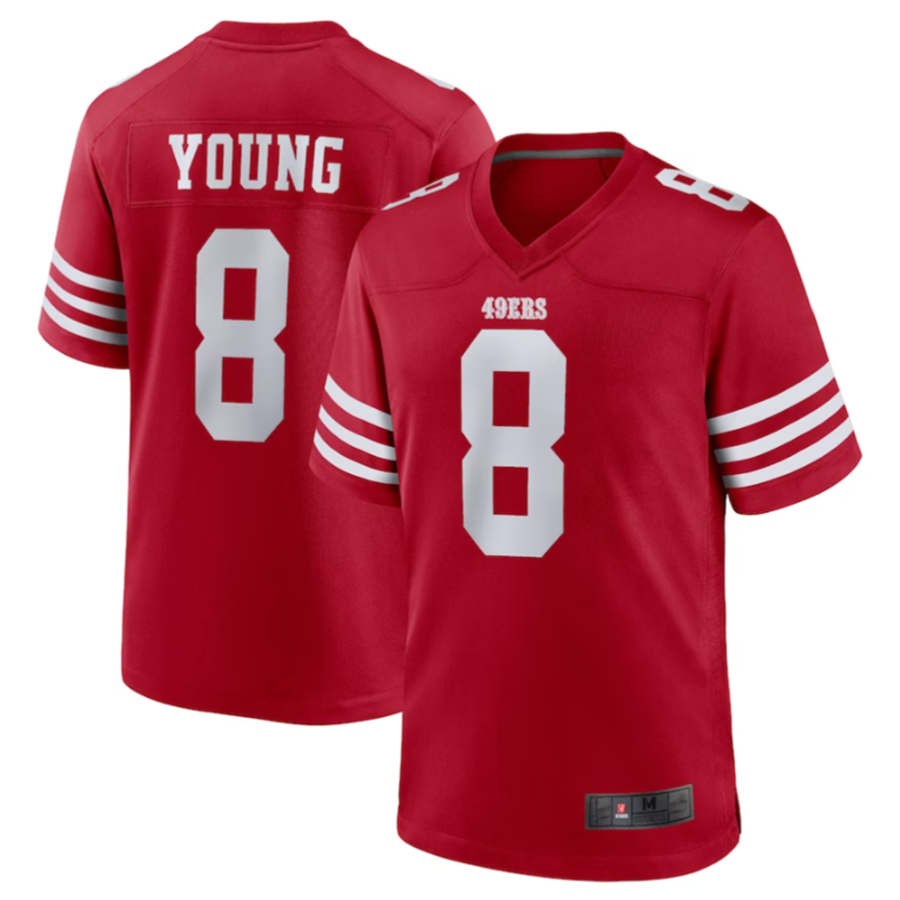 tocy SF.49ers #8 Steve Young Scarlet Retired Player Game American Stitched Jersey
