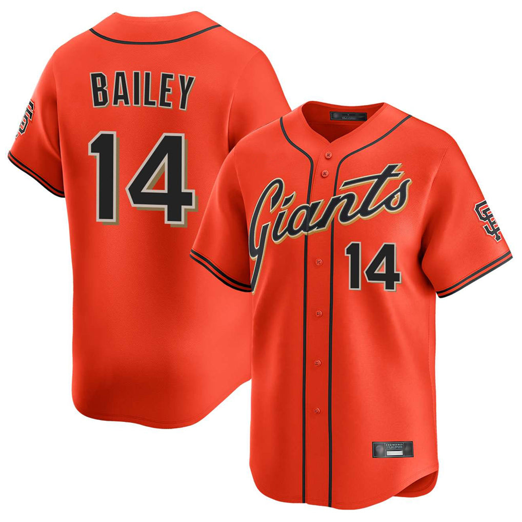 tocy SF.Giants #14 Patrick Bailey Player Orange Home Limited Stitched Jerseys