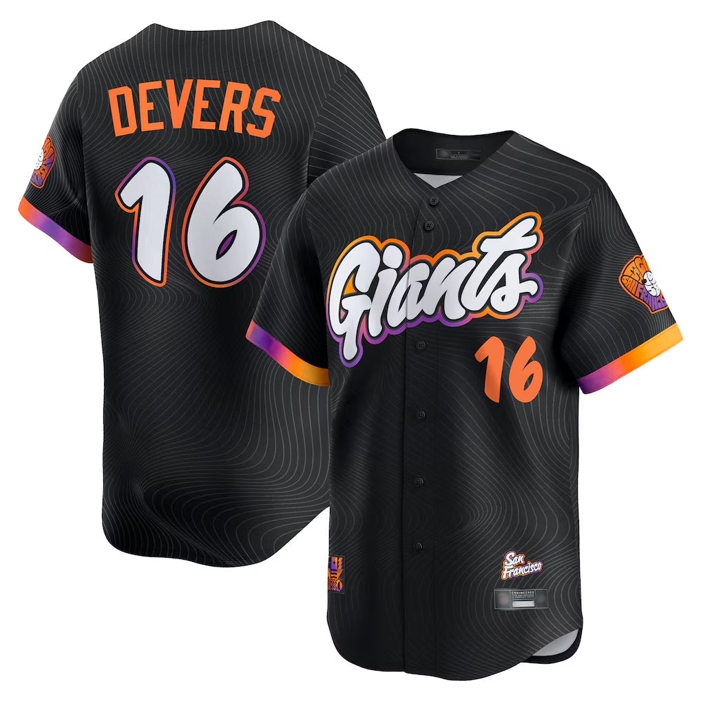 tocy SF.Giants #16 Rafael Devers Player Black 2025 City Connect Home Limited Stitched Jerseys