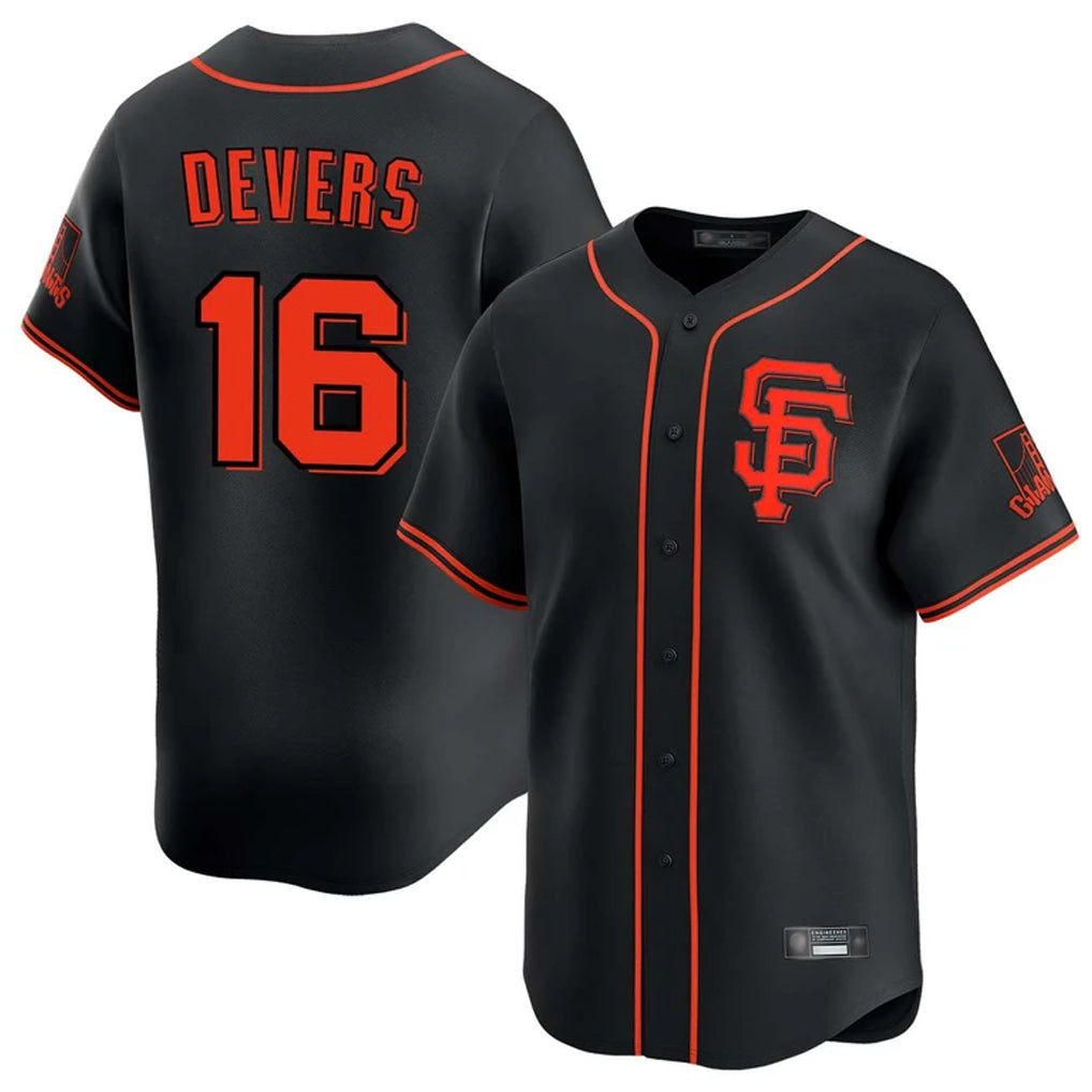 tocy SF.Giants #16 Rafael Devers Player Black 2026 Home Limited Stitched Jerseys