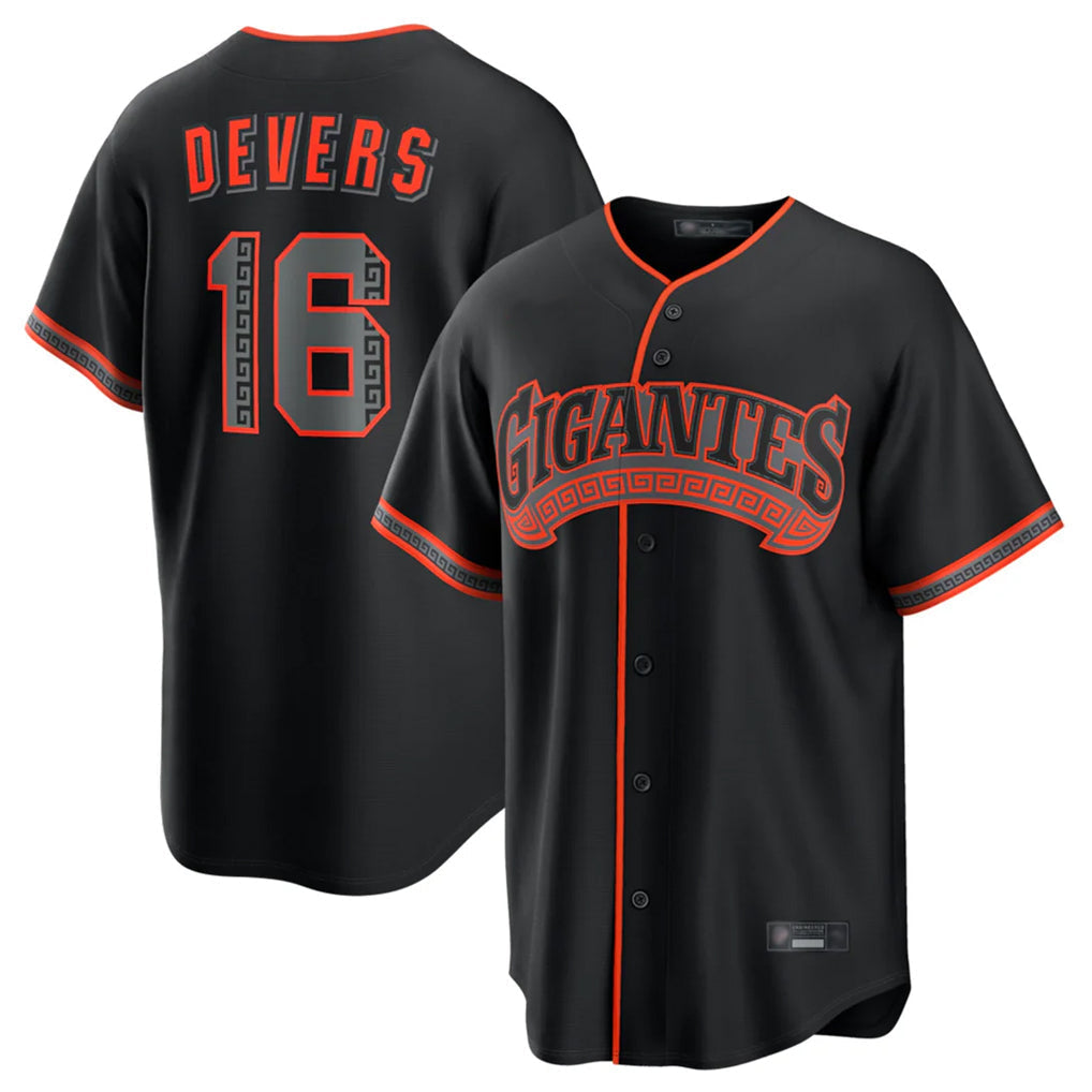 tocy SF.Giants #16 Rafael Devers Player Black Alternate Limited Stitched Jerseys