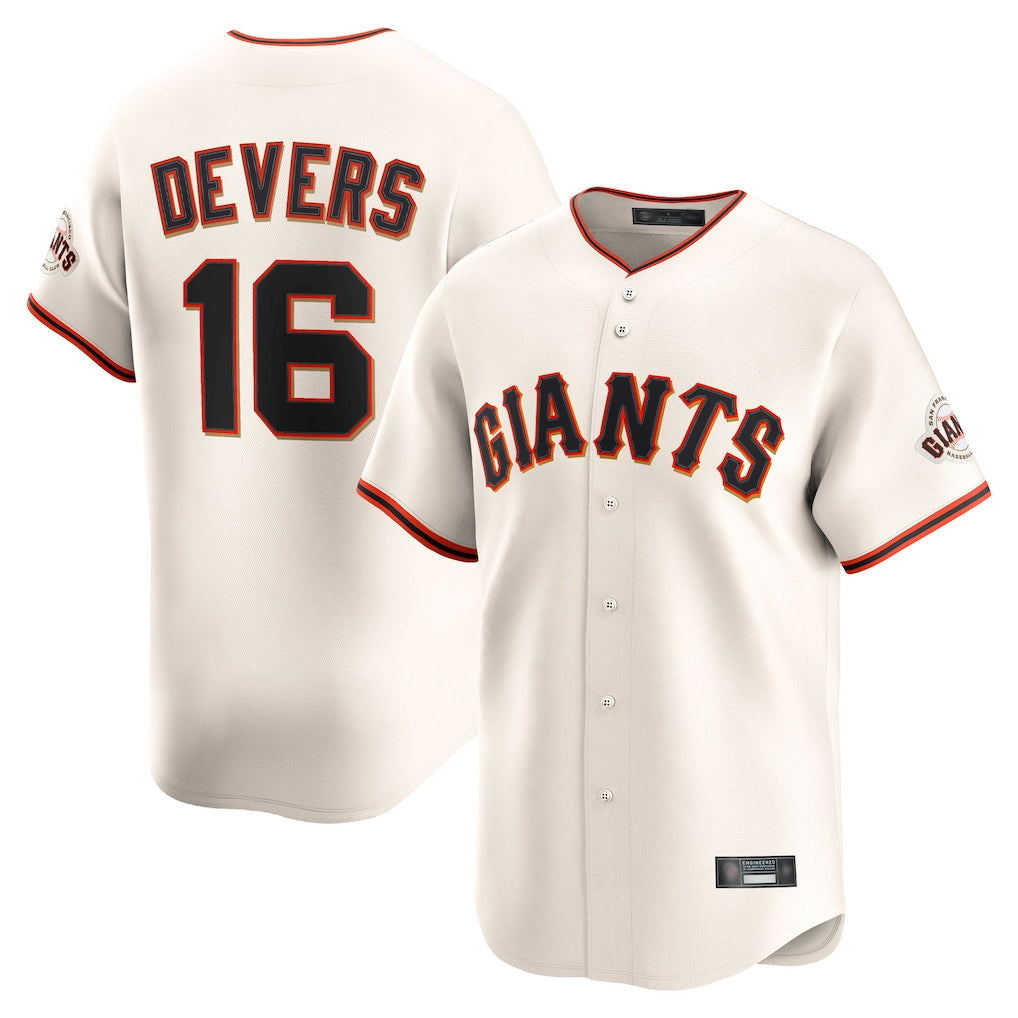 tocy SF.Giants #16 Rafael Devers Player Cream Home Limited Stitched Jerseys
