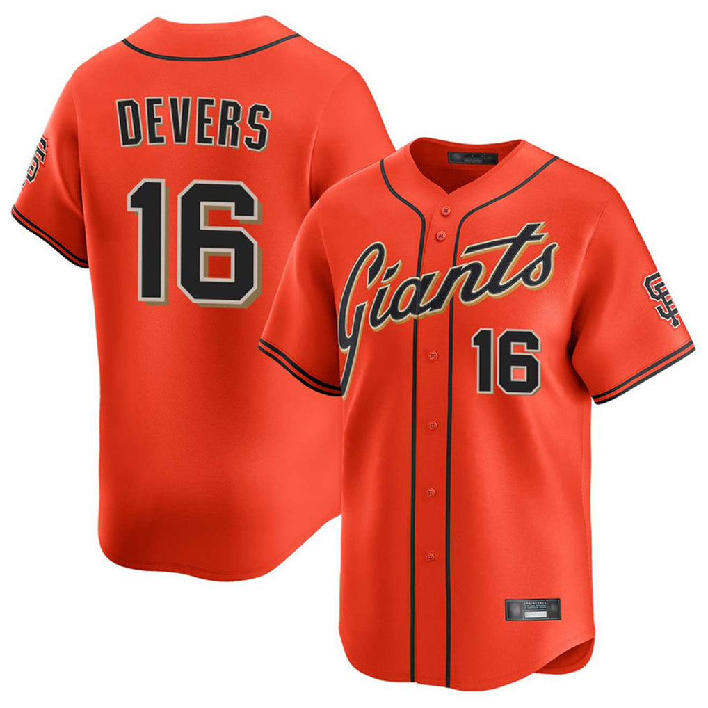 tocy SF.Giants #16 Rafael Devers Player Orange Home Limited Stitched Jerseys