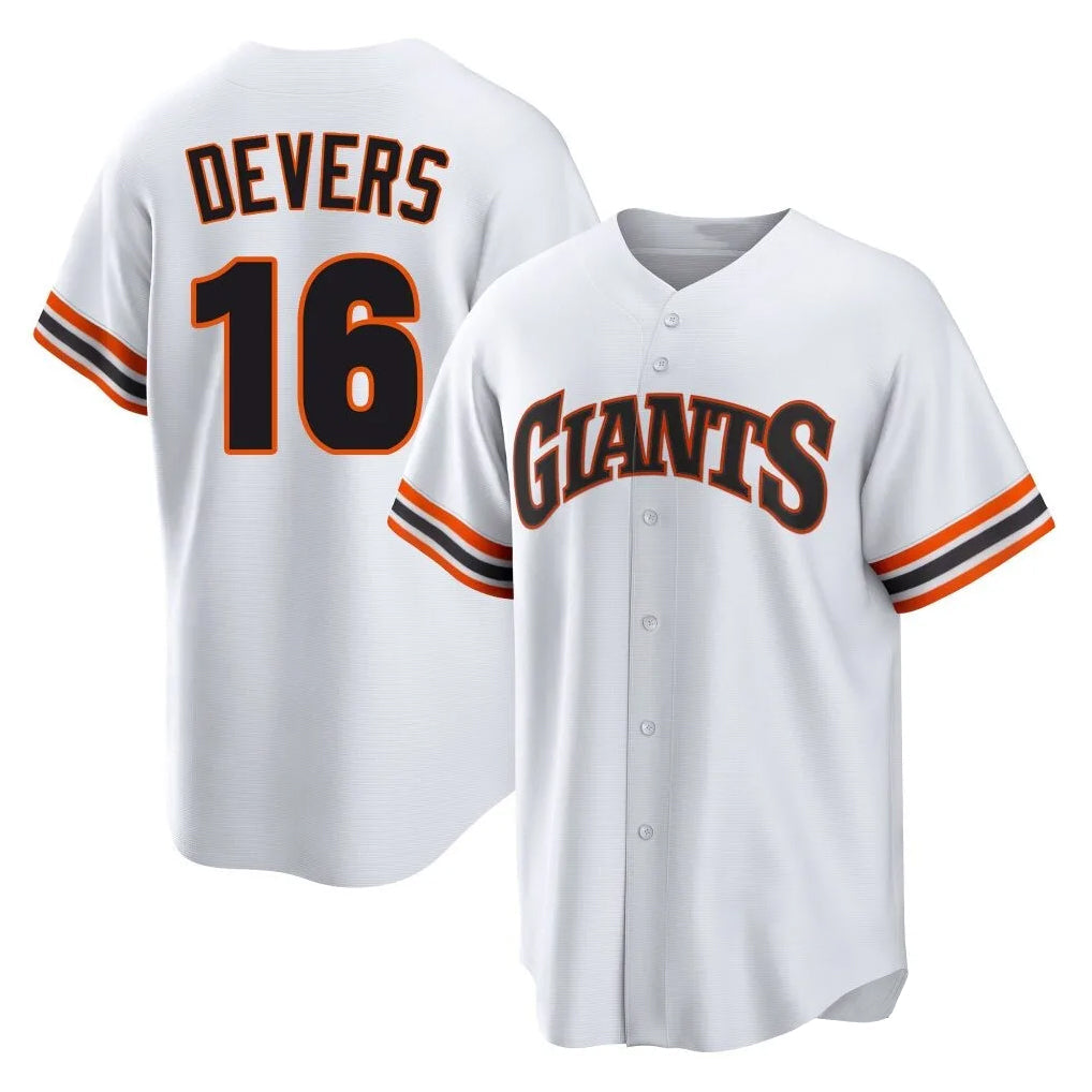 tocy SF.Giants #16 Rafael Devers Player White Home Game Stitched Jerseys