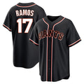 tocy SF.Giants #17 Heliot Ramos Player Black Fashion Out Home Limited Stitched Jerseys