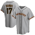 tocy SF.Giants #17 Heliot Ramos Player Gray Home Game Stitched Jerseys