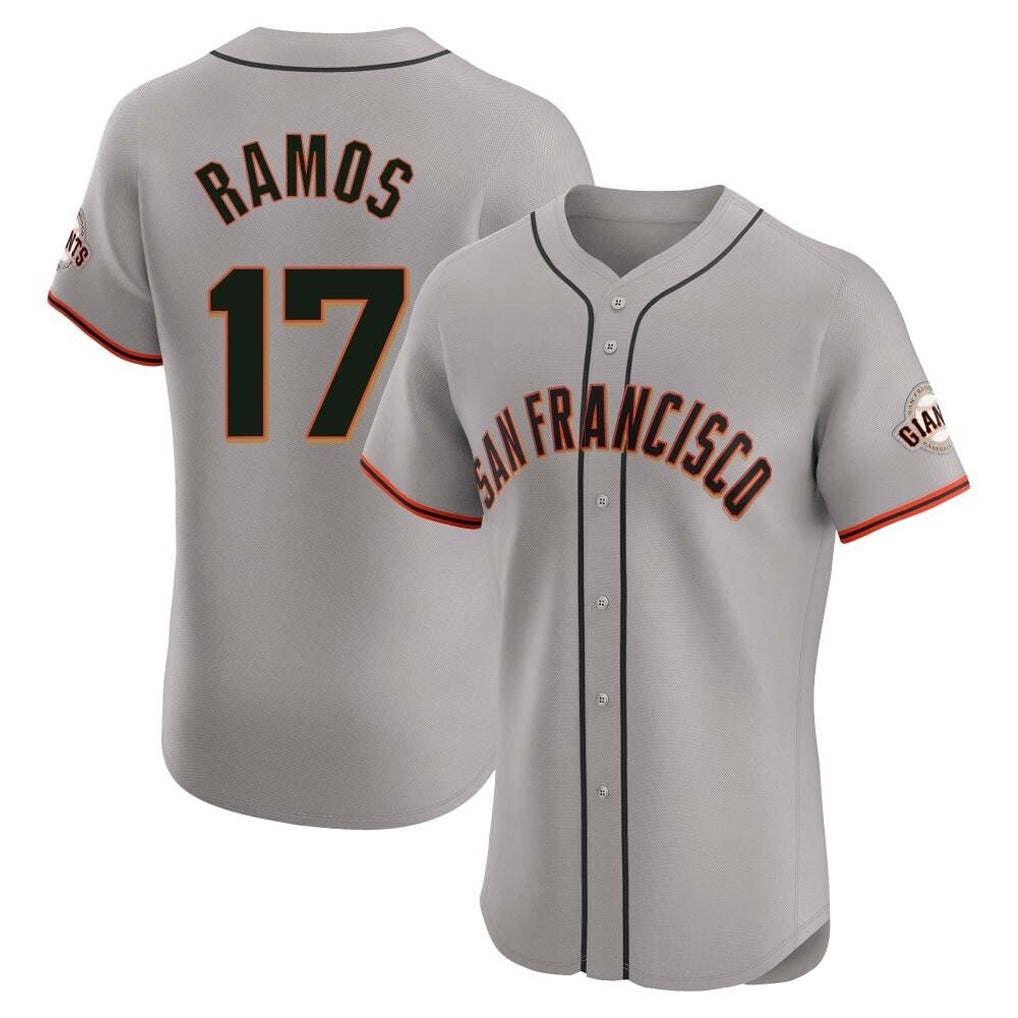 tocy SF.Giants #17 Heliot Ramos Player Gray Home Limited Elite Stitched Jerseys
