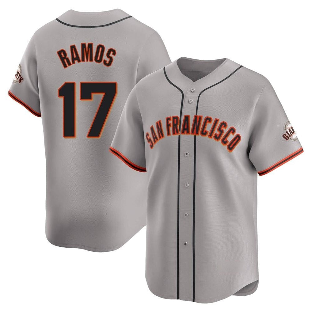 tocy SF.Giants #17 Heliot Ramos Player Gray Home Limited Stitched Jerseys
