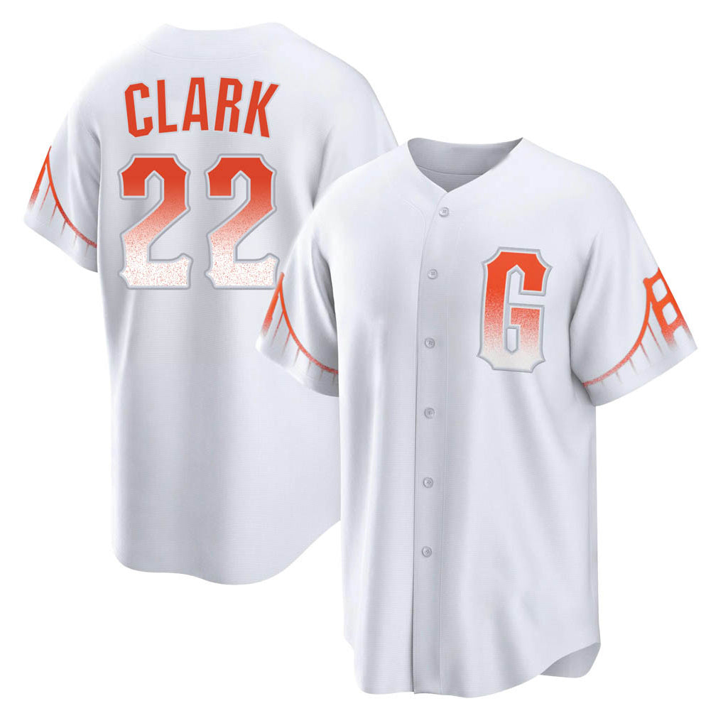 tocy SF.Giants #22 Will Clark Player White City Connect Home Game Stitched Jerseys