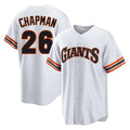tocy SF.Giants #26 Matt Chapman Player White Throwback Cooperstown Collection Home Game Stitched Jerseys