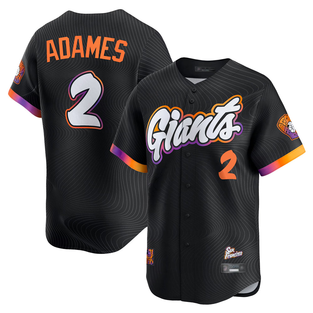tocy SF.Giants #2 Willy Adames Player Black 2025 City Connect Home Limited Stitched Jerseys