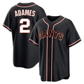 tocy SF.Giants #2 Willy Adames Player Black Fashion Out Home Limited Stitched Jerseys