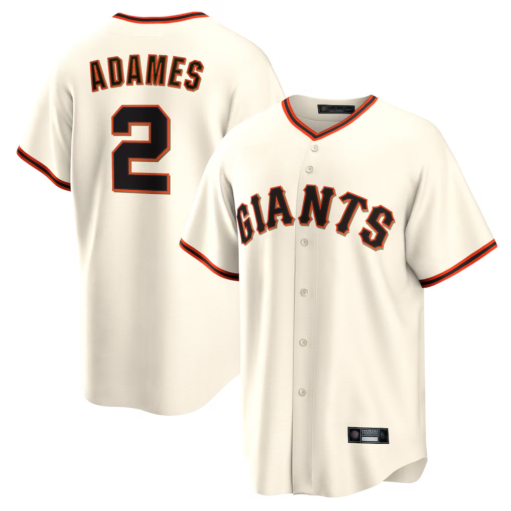 tocy SF.Giants #2 Willy Adames Player Cream Home Game Stitched Jerseys