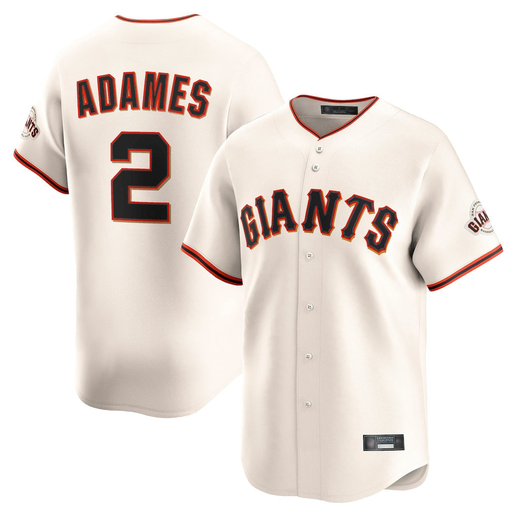 tocy SF.Giants #2 Willy Adames Player Cream Home Limited Stitched Jerseys