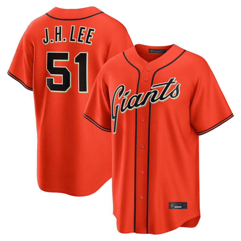 tocy SF.Giants #51 Jung Hoo Lee Player Orange Home Game Stitched Jerseys